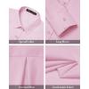 imageJVER Womens Button Down Shirt Long Sleeve Solid Dress Shirts Chiffon Work Office Blouse Fashion Formal Business Casual TopsLight Pink