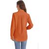 imageJVER Womens Button Down Shirt Long Sleeve Solid Dress Shirts Chiffon Work Office Blouse Fashion Formal Business Casual TopsOrange