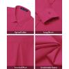 imageJVER Womens Button Down Shirt Long Sleeve Solid Dress Shirts Chiffon Work Office Blouse Fashion Formal Business Casual TopsRose Red