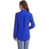 imageJVER Womens Button Down Shirt Long Sleeve Solid Dress Shirts Chiffon Work Office Blouse Fashion Formal Business Casual TopsRoyal Blue