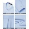 imageJVER Womens Button Down Shirt Long Sleeve Solid Dress Shirts Chiffon Work Office Blouse Fashion Formal Business Casual TopsSky Blue