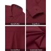 imageJVER Womens Button Down Shirt Long Sleeve Solid Dress Shirts Chiffon Work Office Blouse Fashion Formal Business Casual TopsWine Red
