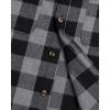 imageMens Plaid Flannel Shirt Long Sleeve Casual Button Down Shirts Regular Fit Cotton Office Work Tops with PocketsBlack Grey