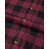imageMens Plaid Flannel Shirt Long Sleeve Casual Button Down Shirts Regular Fit Cotton Office Work Tops with PocketsDark Red