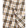 imageMens Plaid Flannel Shirt Long Sleeve Casual Button Down Shirts Regular Fit Cotton Office Work Tops with PocketsYellow White
