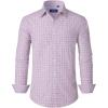imageJVER Dress Shirts for Men Cotton Long Sleeve Button Down Shirt Business Casual Classic Plaid Tops with PocketBlue Orange Plaid