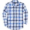 imageJVER Long Sleeve Shirts for Men Cotton Plaid Button Down Shirt Business Casual Work Top with PocketBlue