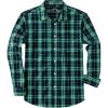 imageJVER Long Sleeve Shirts for Men Cotton Plaid Button Down Shirt Business Casual Work Top with PocketDark Green