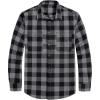 imageMens Plaid Flannel Shirt Long Sleeve Casual Button Down Shirts Regular Fit Cotton Office Work Tops with PocketsBlack Grey