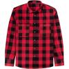 imageMens Plaid Flannel Shirt Long Sleeve Casual Button Down Shirts Regular Fit Cotton Office Work Tops with PocketsRed Black