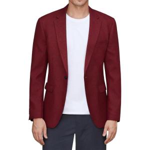 imageJVER Mens Casual Blazer Sport Coat One Button Business Stylish Suit JacketWine Red