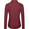imageJVER Dress Shirts for Women Button Down Wrinkle Free Shirt Business Casual Long Sleeve Work Blouse with PocketBurgundy