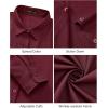 imageJVER Dress Shirts for Women Button Down Wrinkle Free Shirt Business Casual Long Sleeve Work Blouse with PocketBurgundy