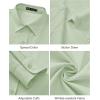 imageJVER Dress Shirts for Women Button Down Wrinkle Free Shirt Business Casual Long Sleeve Work Blouse with PocketLight Green