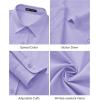imageJVER Dress Shirts for Women Button Down Wrinkle Free Shirt Business Casual Long Sleeve Work Blouse with PocketLight Purple