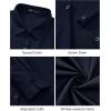 imageJVER Dress Shirts for Women Button Down Wrinkle Free Shirt Business Casual Long Sleeve Work Blouse with PocketNavy Blue