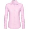 imageJVER Dress Shirts for Women Button Down Wrinkle Free Shirt Business Casual Long Sleeve Work Blouse with PocketPink
