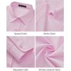 imageJVER Dress Shirts for Women Button Down Wrinkle Free Shirt Business Casual Long Sleeve Work Blouse with PocketPink