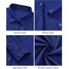 imageJVER Dress Shirts for Women Button Down Wrinkle Free Shirt Business Casual Long Sleeve Work Blouse with PocketRoyal Blue