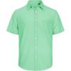 imageJVER Mens Cotton Linen Short Sleeve Shirts Casual Lightweight Button Down Shirts Vacation Beach Summer Tops with PocketBright Green