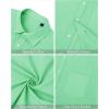 imageJVER Mens Cotton Linen Short Sleeve Shirts Casual Lightweight Button Down Shirts Vacation Beach Summer Tops with PocketBright Green