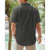imageJVER Mens Cotton Linen Short Sleeve Shirts Casual Lightweight Button Down Shirts Vacation Beach Summer Tops with PocketCarbon Grey