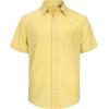 imageJVER Mens Cotton Linen Short Sleeve Shirts Casual Lightweight Button Down Shirts Vacation Beach Summer Tops with PocketLight Yellow