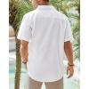 imageJVER Mens Cotton Linen Short Sleeve Shirts Casual Lightweight Button Down Shirts Vacation Beach Summer Tops with PocketWhite