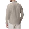 imageJVER Mens Linen Shirt Casual Lightweight Long Sleeve Solid Button Down Collar Shirts Beach Tops for Holiday WorkLight Khaki