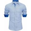 imageJVER Mens Printed Dress Shirts Casual Long Sleeve Stylish Button Down ShirtLight Blueprinted