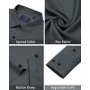 imageJVER Mens Dress Shirts Stretch Long Sleeve Formal Shirt Solid Business Casual Button Down Shirts for Wedding PromDark Grey