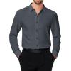 imageJVER Mens Dress Shirts Stretch Long Sleeve Formal Shirt Solid Business Casual Button Down Shirts for Wedding PromDark Grey