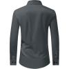 imageJVER Mens Dress Shirts Stretch Long Sleeve Formal Shirt Solid Business Casual Button Down Shirts for Wedding PromDark Grey