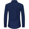 imageJVER Mens Dress Shirts Stretch Long Sleeve Formal Shirt Solid Business Casual Button Down Shirts for Wedding PromNavy Blue