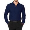 imageJVER Mens Dress Shirts Stretch Long Sleeve Formal Shirt Solid Business Casual Button Down Shirts for Wedding PromNavy Blue