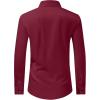 imageJVER Mens Dress Shirts Stretch Long Sleeve Formal Shirt Solid Business Casual Button Down Shirts for Wedding PromWine Red