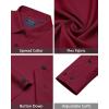 imageJVER Mens Dress Shirts Stretch Long Sleeve Formal Shirt Solid Business Casual Button Down Shirts for Wedding PromWine Red