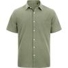 imageJVER Mens Linen Short Sleeve Shirts Cotton Casual Lightweight Button Down Shirt Beach Vacation Summer Tops with PocketOlive Green