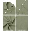 imageJVER Mens Linen Short Sleeve Shirts Cotton Casual Lightweight Button Down Shirt Beach Vacation Summer Tops with PocketOlive Green