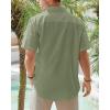 imageJVER Mens Linen Short Sleeve Shirts Cotton Casual Lightweight Button Down Shirt Beach Vacation Summer Tops with PocketOlive Green