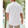 imageJVER Mens Linen Short Sleeve Shirts Cotton Casual Lightweight Button Down Shirt Beach Vacation Summer Tops with PocketWhite
