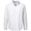 imageJVER Boys Long Sleeve Oxford Dress Shirts Solid Casual Button Down Collar Shirt Kids Formal Uniform TopsA White