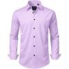 imageJVER Mens Dress Shirts Stretch Long Sleeve Formal Shirt Solid Business Casual Button Down Shirts for Wedding PromLavender Purple