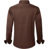 imageJVER Mens Dress Shirts Solid Long Sleeve Stretch WrinkleFree Formal Shirt Business Casual Button Down ShirtsBrown