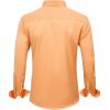 imageJVER Mens Dress Shirts Solid Long Sleeve Stretch WrinkleFree Formal Shirt Business Casual Button Down ShirtsLight Orange