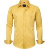 imageJVER Mens Dress Shirts Solid Long Sleeve Stretch WrinkleFree Formal Shirt Business Casual Button Down ShirtsDark Yellow