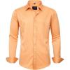 imageJVER Mens Dress Shirts Solid Long Sleeve Stretch WrinkleFree Formal Shirt Business Casual Button Down ShirtsLight Orange