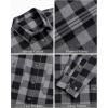 imageJVER Flannel Shirt for Men Plaid Long Sleeve Casual Button Down Shirts Regular Fit Cotton Buffalo Checkered Top with PocketsBlack Grey