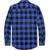 imageJVER Flannel Shirt for Men Plaid Long Sleeve Casual Button Down Shirts Regular Fit Cotton Buffalo Checkered Top with PocketsBlue