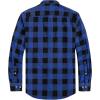 imageJVER Flannel Shirt for Men Plaid Long Sleeve Casual Button Down Shirts Regular Fit Cotton Buffalo Checkered Top with PocketsBlue Black